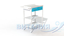 Столик СПА с двумя ящиками, полки металл