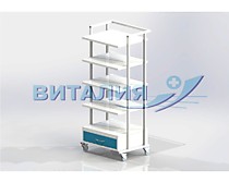 Тележка приборная 4 полки, ящик